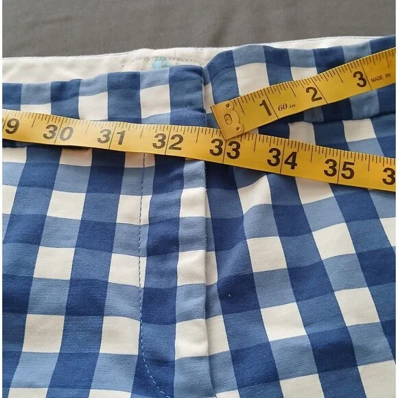 Boden Richmond Blue & White Checkered Shorts 4‎ '' size 8 - Picture 8 of 10